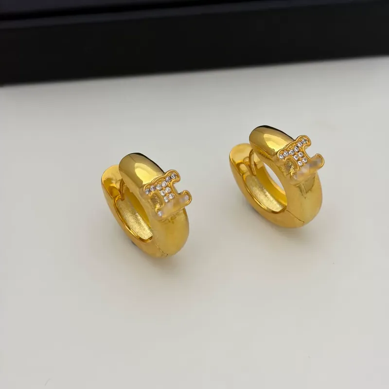 Zirkonia Triumphbogen Kreis Ohrringe Gold Plated Leichter Luxus