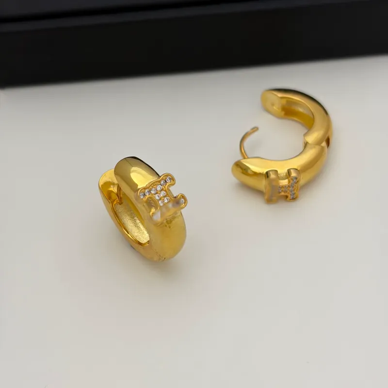 Zirkonia Triumphbogen Kreis Ohrringe Gold Plated Leichter Luxus