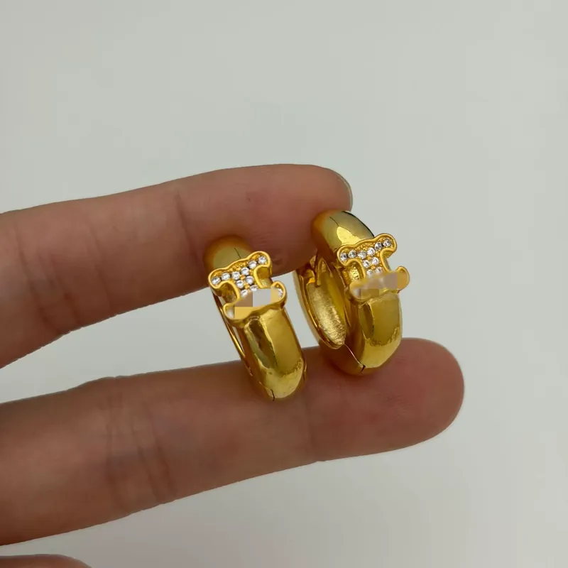 Zirkonia Triumphbogen Kreis Ohrringe Gold Plated Leichter Luxus