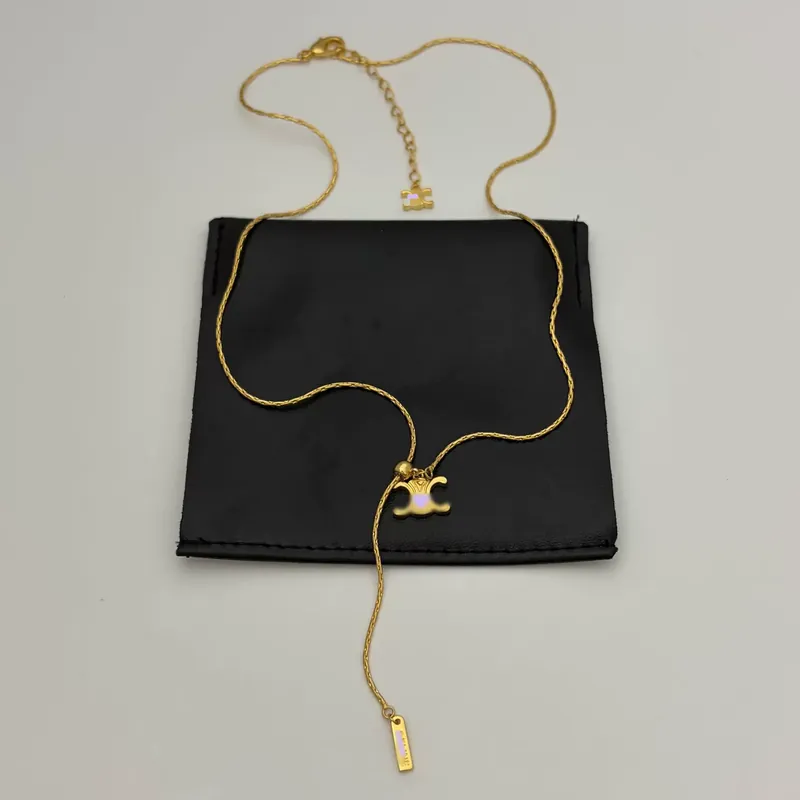 Gold Plated Drawstring Pendant Necklace Adjustable Choker