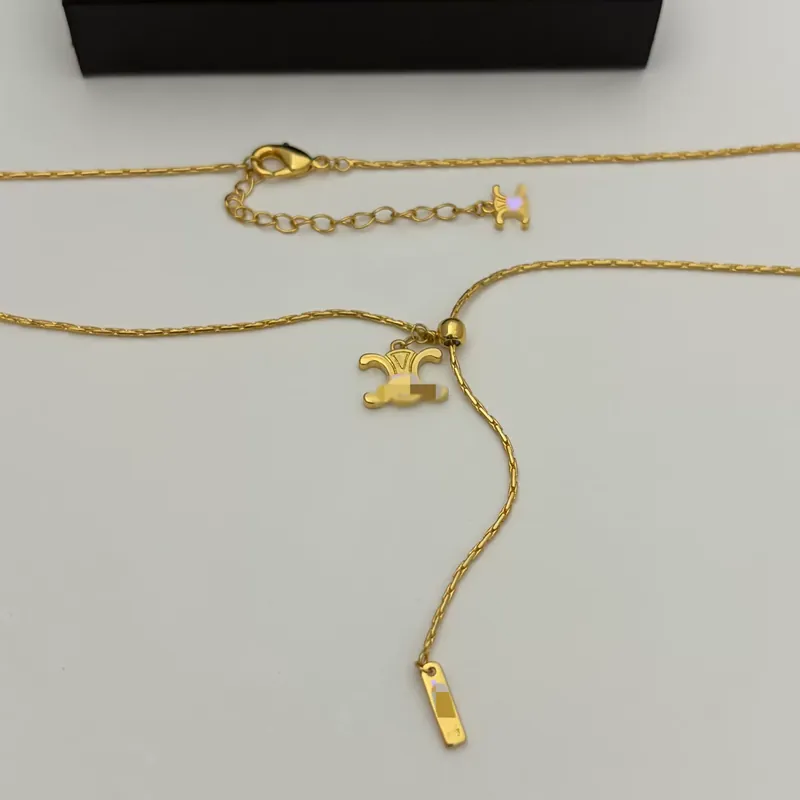 Gold Plated Drawstring Pendant Necklace Adjustable Choker