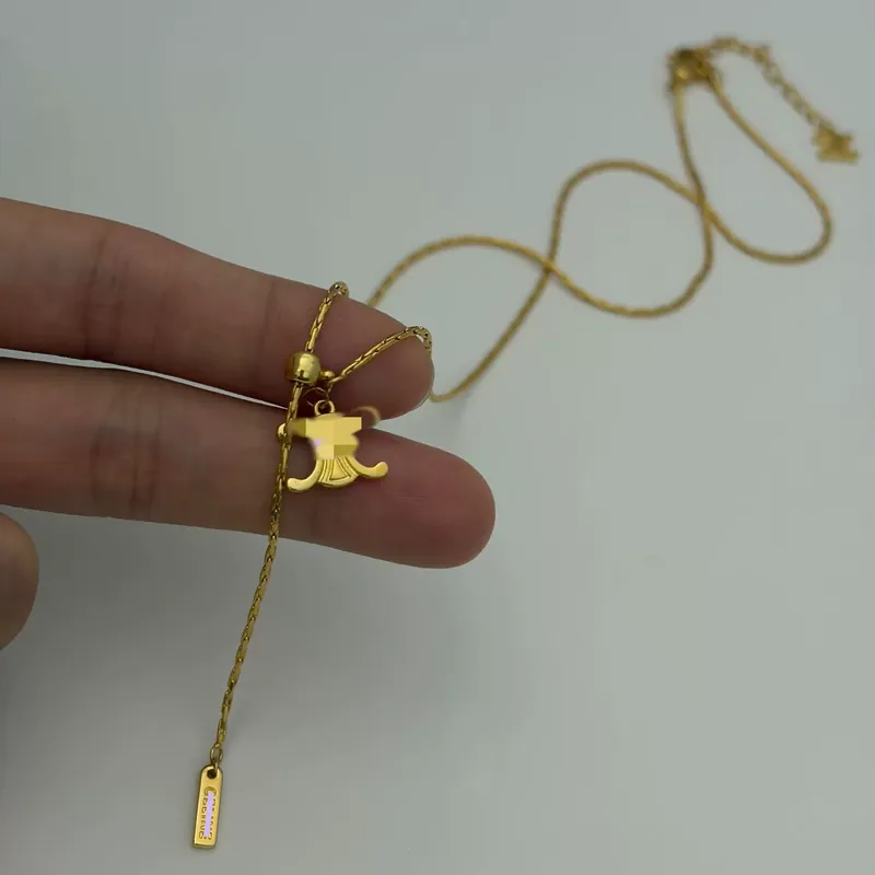 Gold Plated Drawstring Pendant Necklace Adjustable Choker