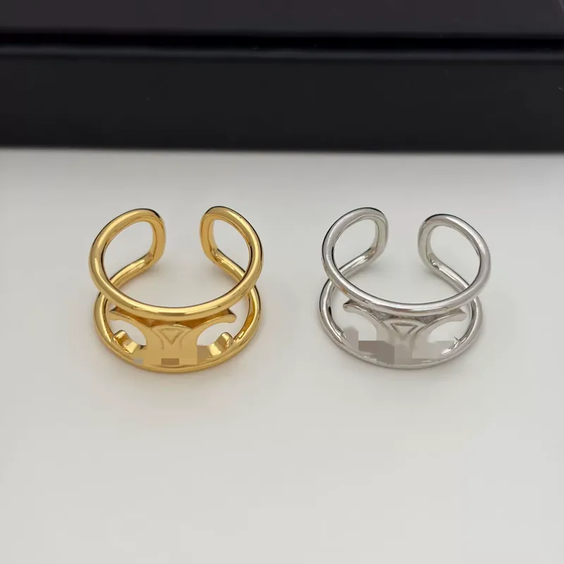 Titanium Steel Arc de Triomphe Layered Open Ring Vintage Band