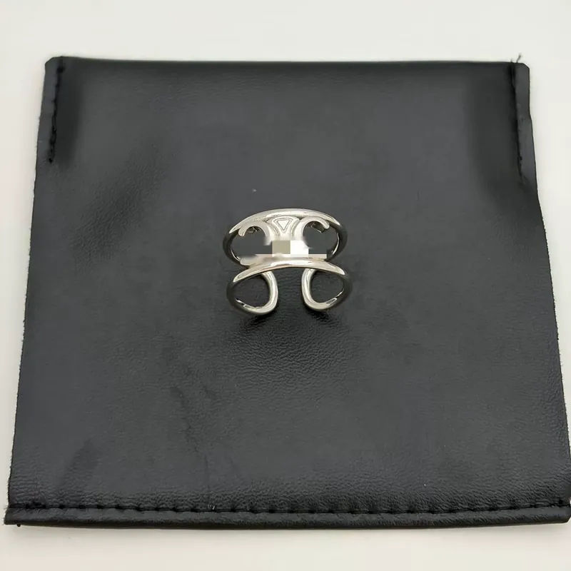 Titanstahl Triumphbogen Geschichteter Offener Ring Vintage Band