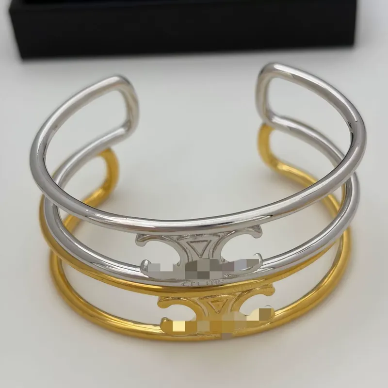 Titanium Steel Arc de Triomphe Double Layer Open Bangle Vintage