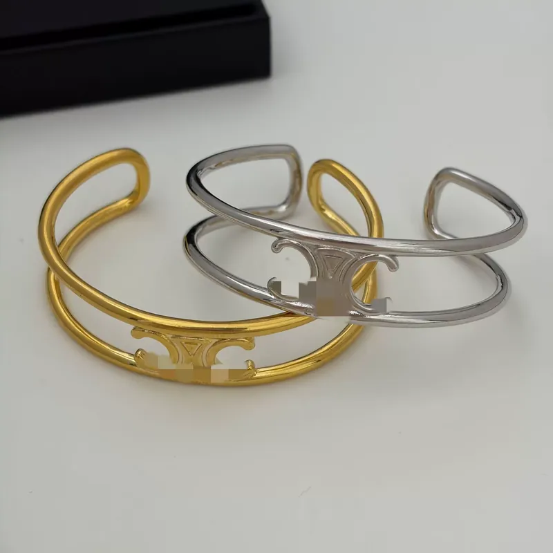Titanium Steel Arc de Triomphe Double Layer Open Bangle Vintage