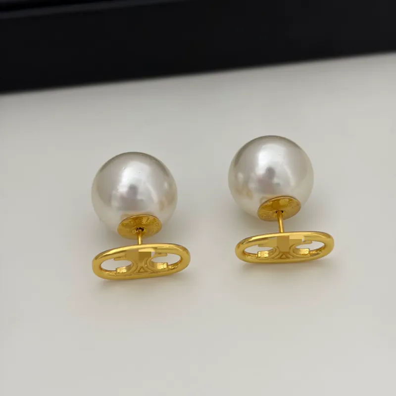 Titanium Steel Arc de Triomphe Hollow Stud Earrings Pearl Accent