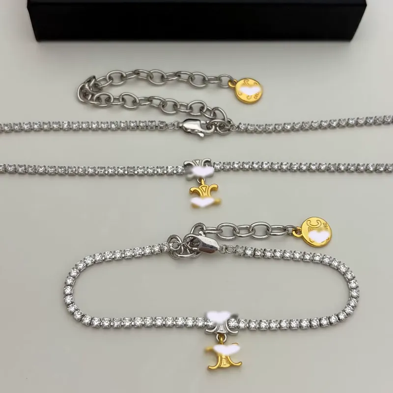 Zircon CEL Choker Necklace Light Luxury Set Bracelet