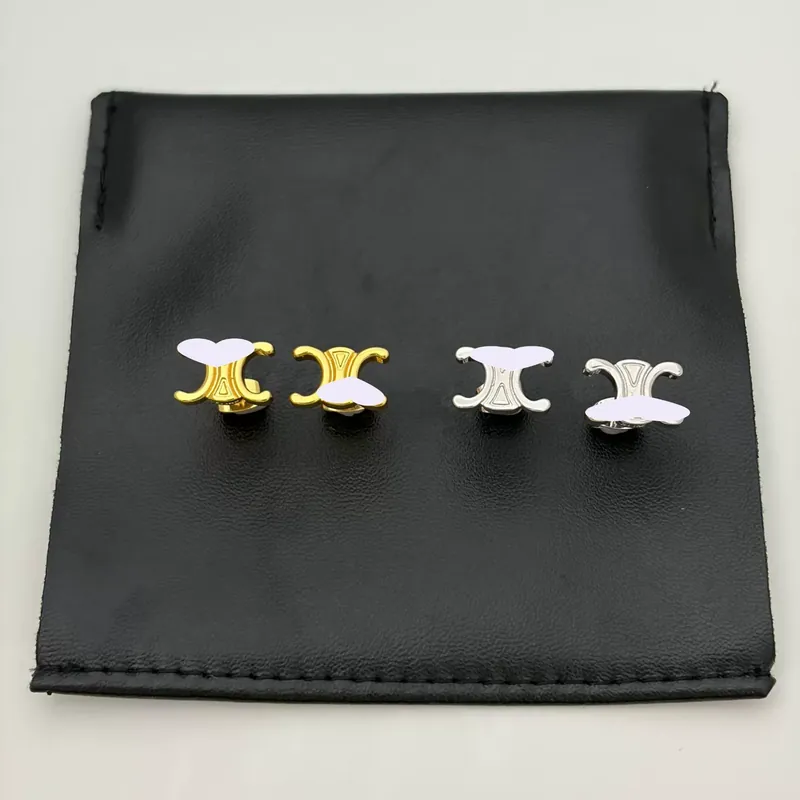 Titanium Steel Arc de Triomphe Logo Stud Earrings Minimalist