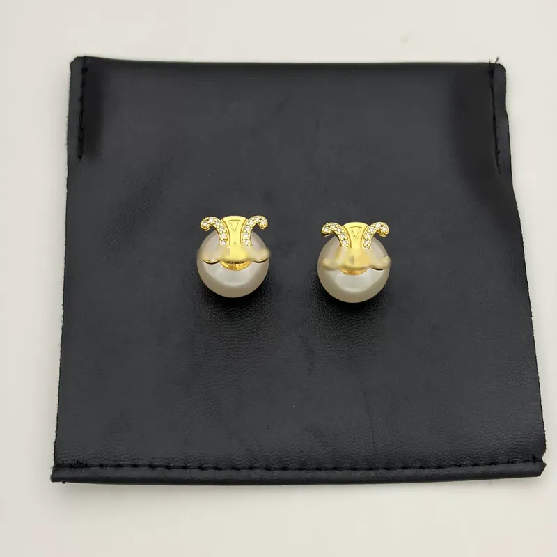 Pearl Zircon Stud Earrings Two-Way