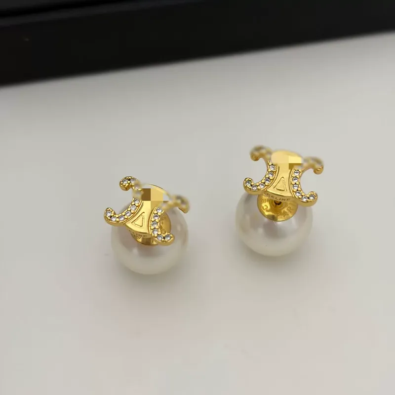 Pearl Zircon Stud Earrings Two-Way