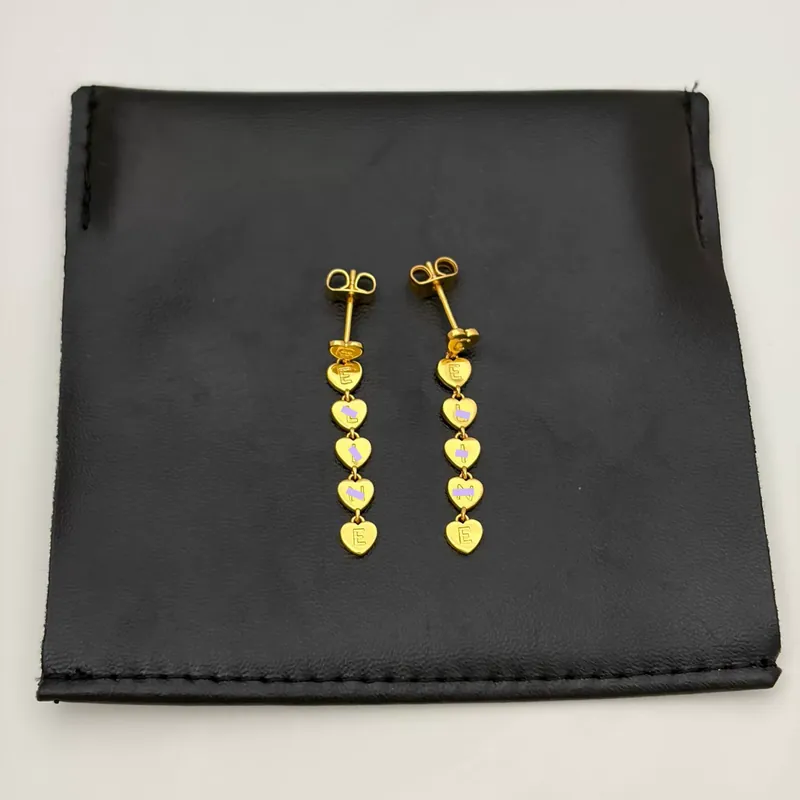 Heart Tassel Earrings Letter Design