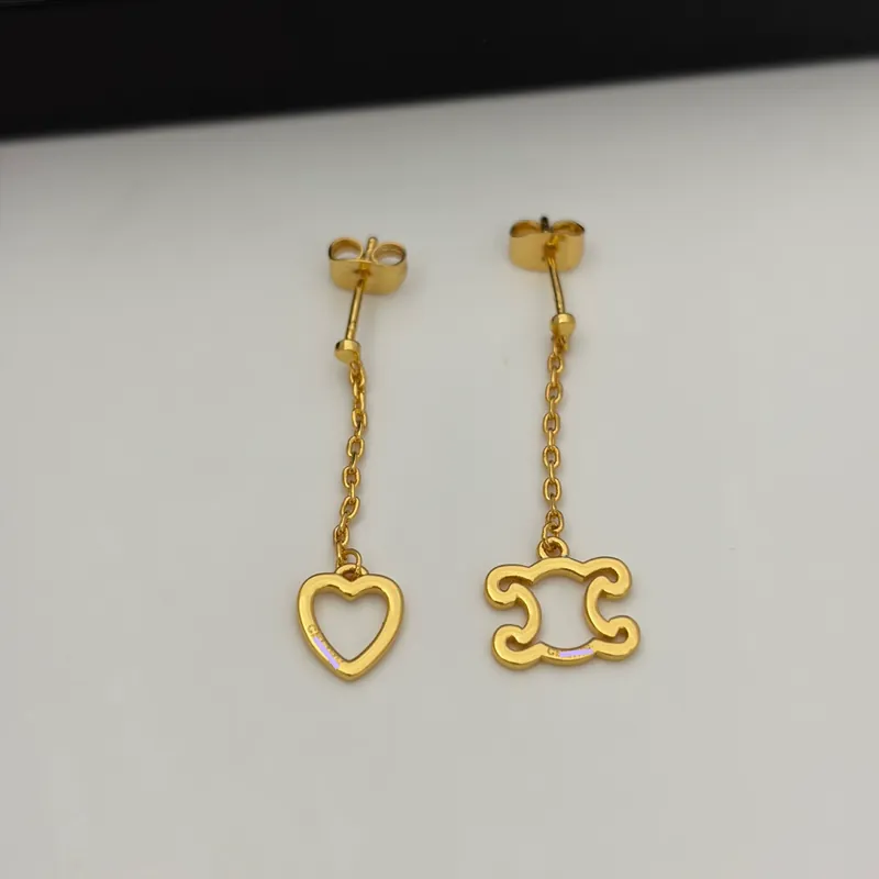 Heart Asymmetric Earrings Hollow