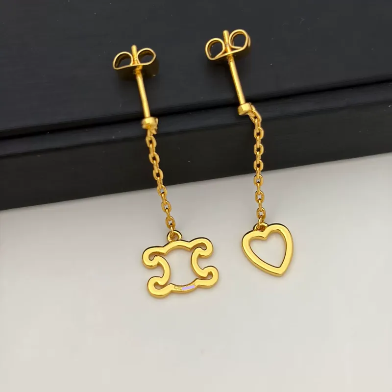 Heart Asymmetric Earrings Hollow