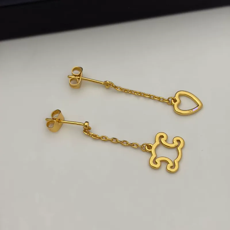 Heart Asymmetric Earrings Hollow