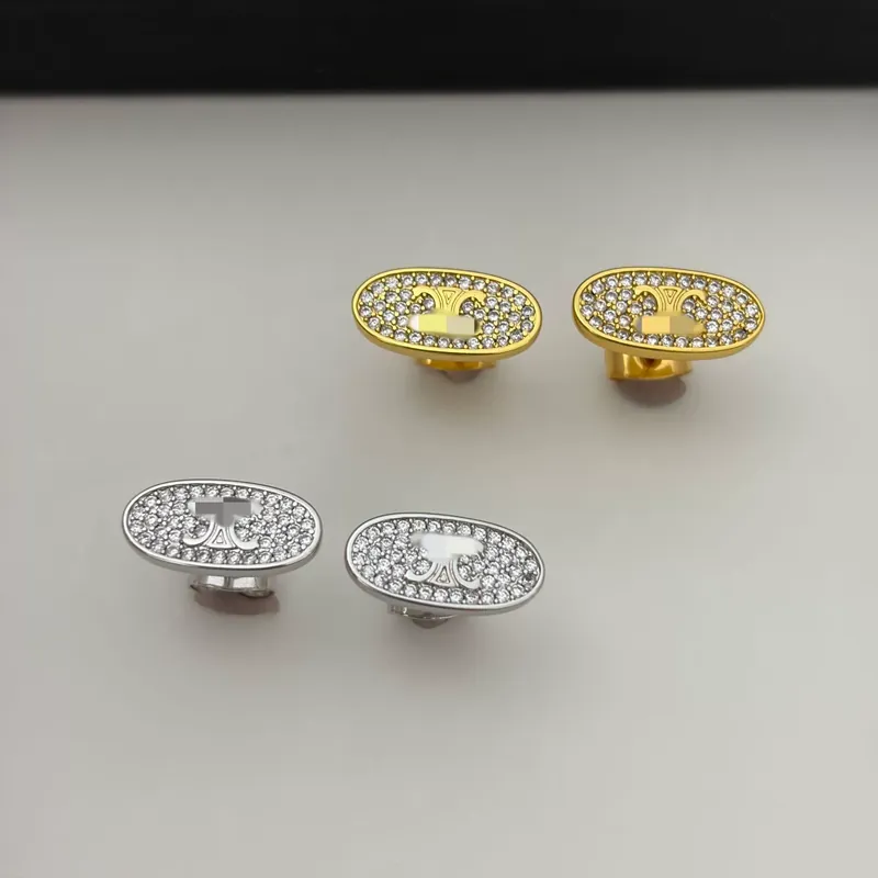 Oval Zircon Stud Earrings