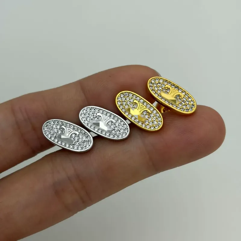 Oval Zircon Stud Earrings