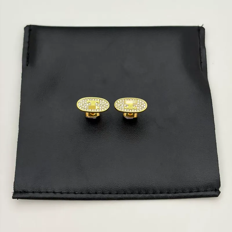 Oval Zircon Stud Earrings