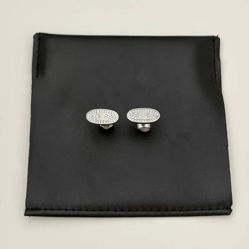Oval Zircon Stud Earrings