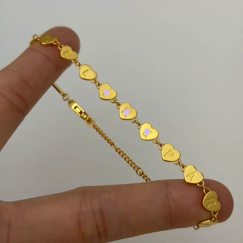 Heart Chain Necklace Bracelet Set