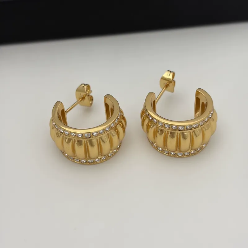 C-Shape Hoop Earrings Vintage