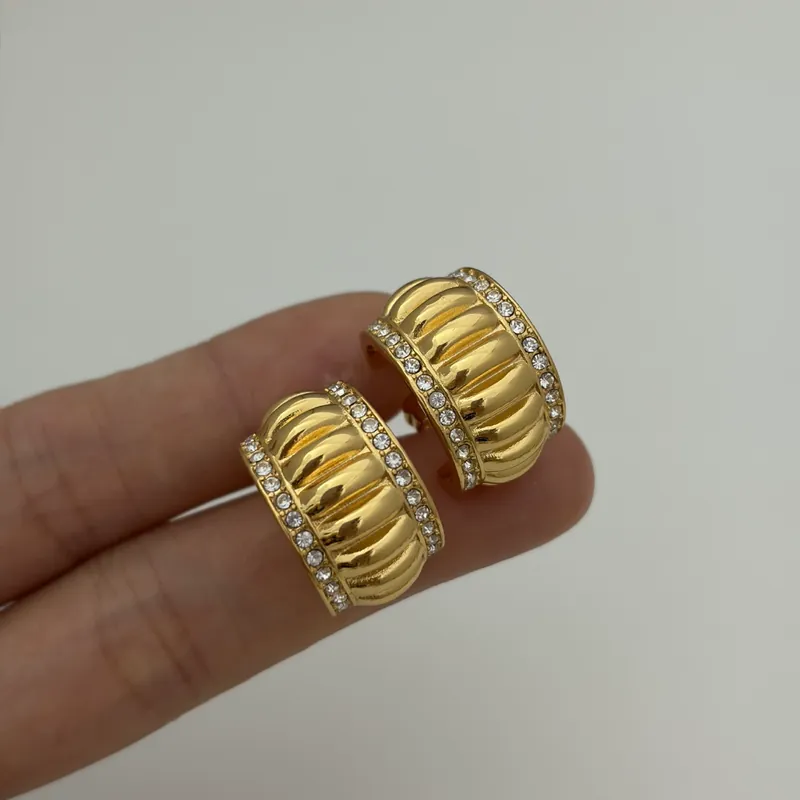 C-Shape Hoop Earrings Vintage