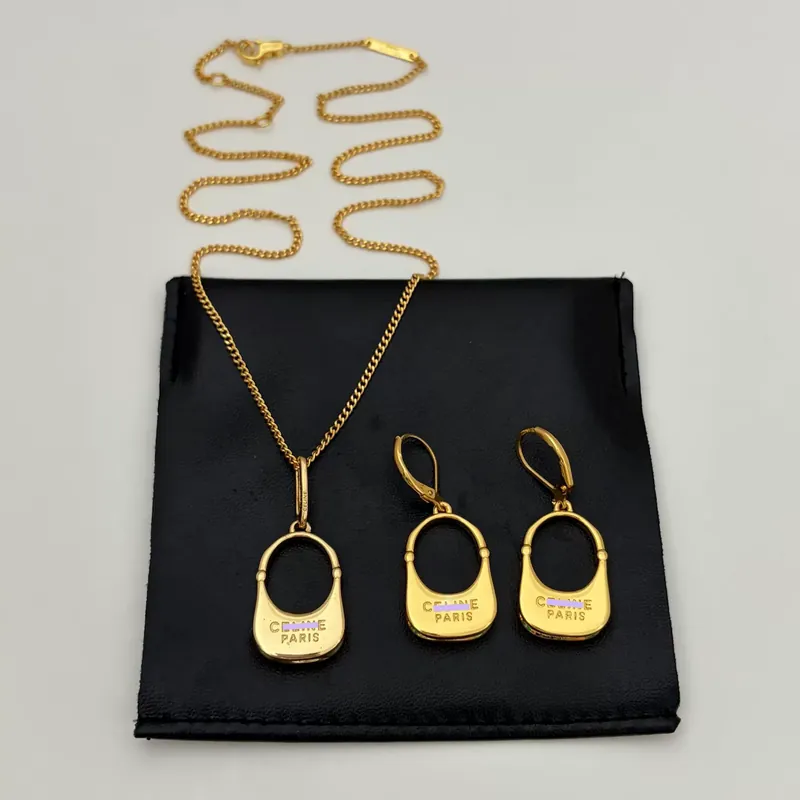 Gold Necklace Earrings Set Fashion