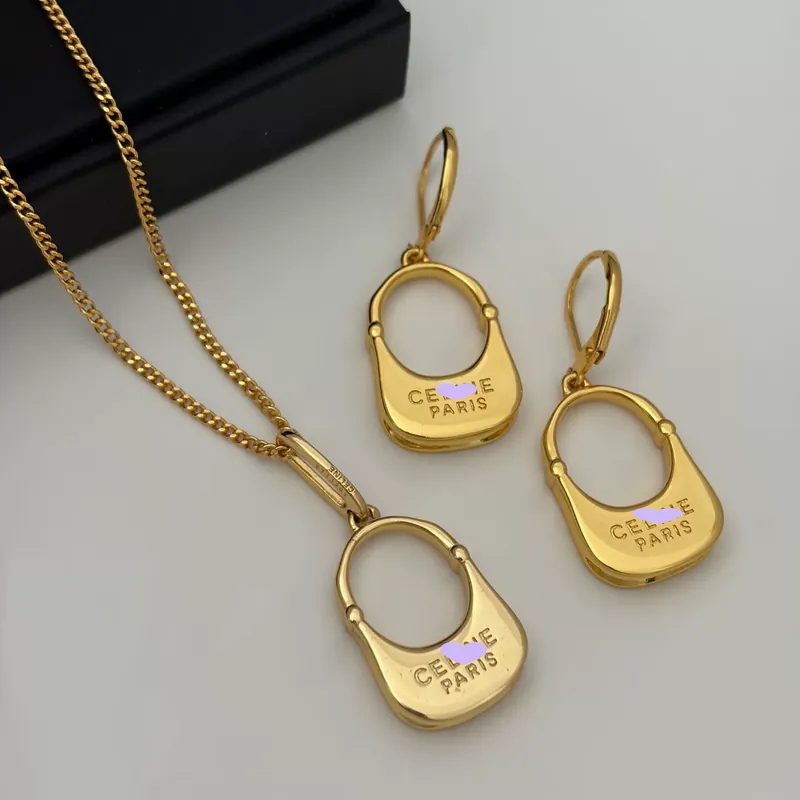 Gold Necklace Earrings Set Fashion