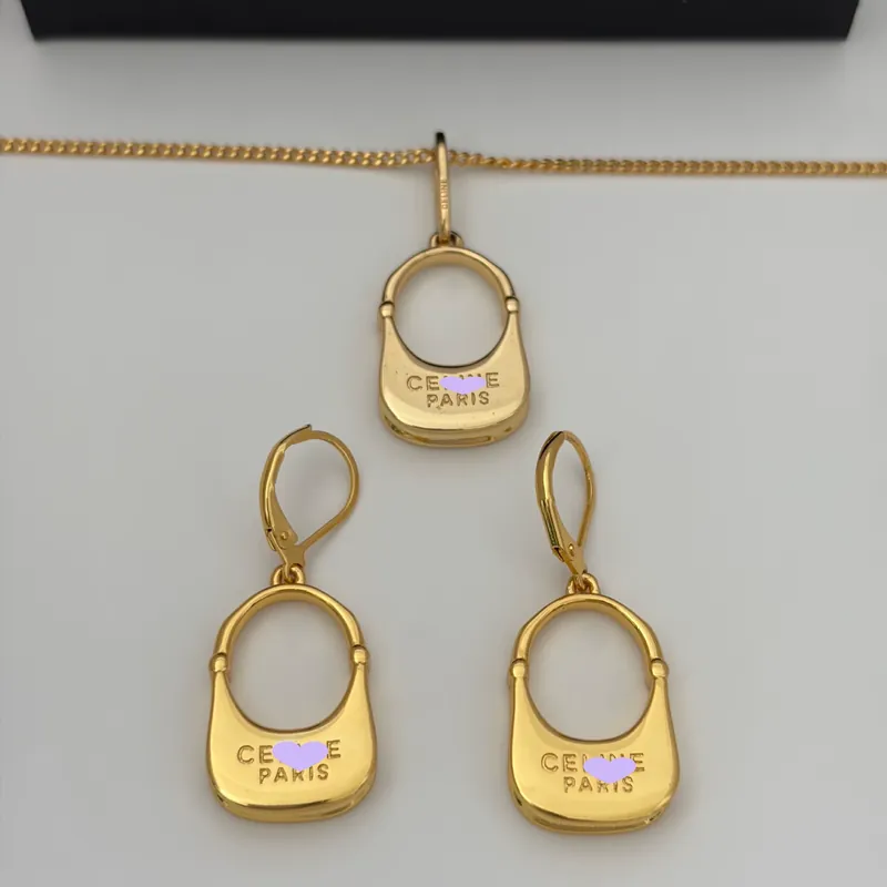 Gold Necklace Earrings Set Fashion