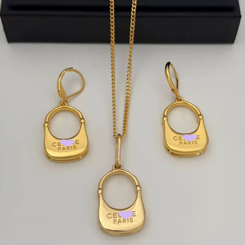 Gold Necklace Earrings Set Fashion