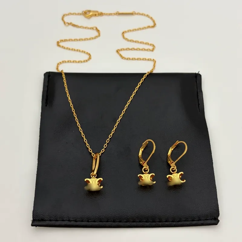 Necklace Earrings Set Light Luxury