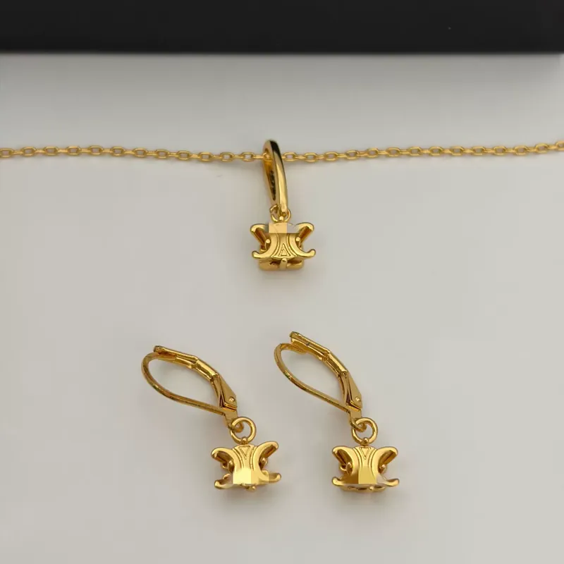 Necklace Earrings Set Light Luxury