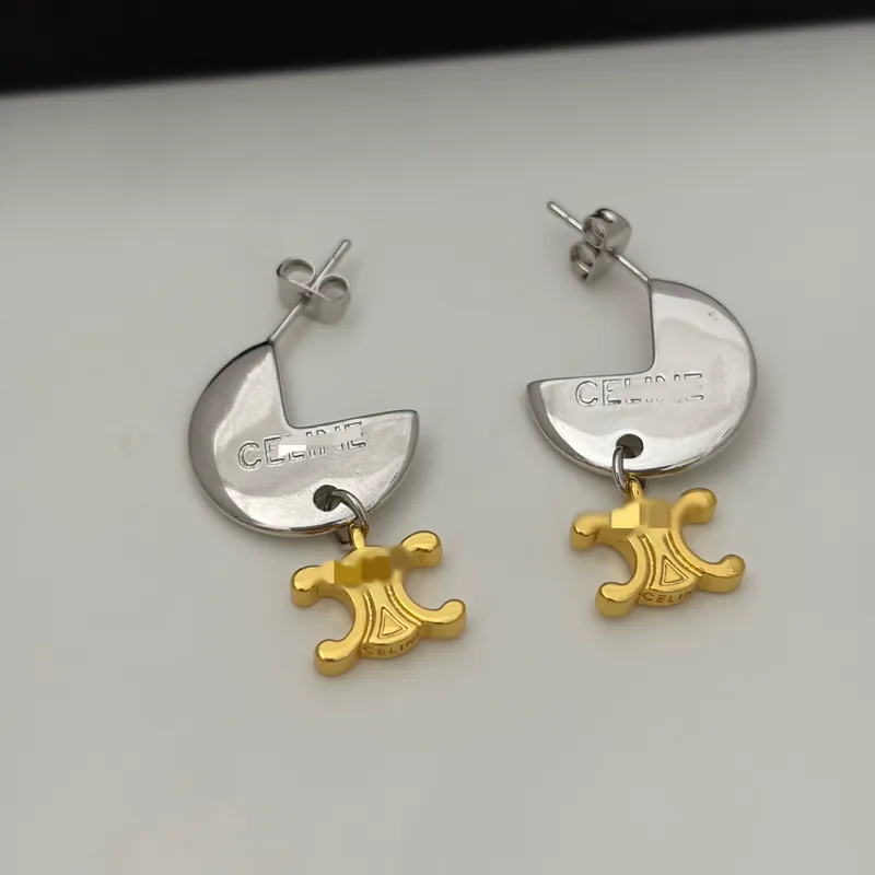 Gold Silver Hoop Earrings Half