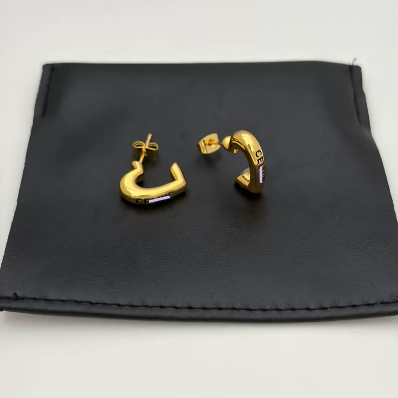 Heart Stud Earrings Gold Plated