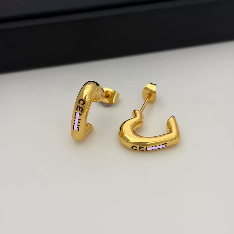 Heart Stud Earrings Gold Plated