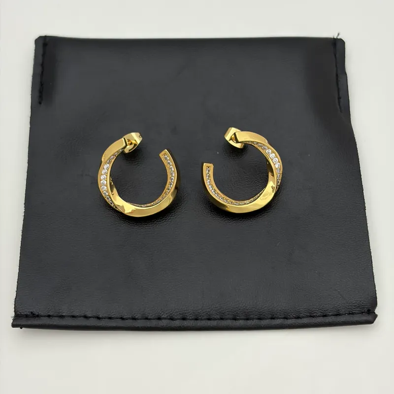 C-Shape Zircon Earrings Moebius