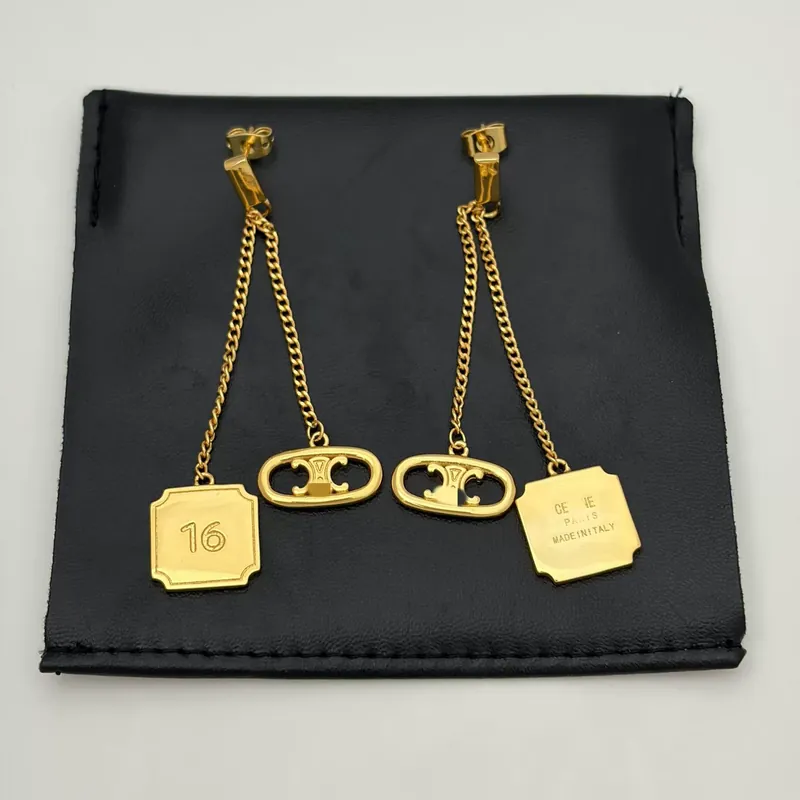 Oval Shield Tassel Earrings Long