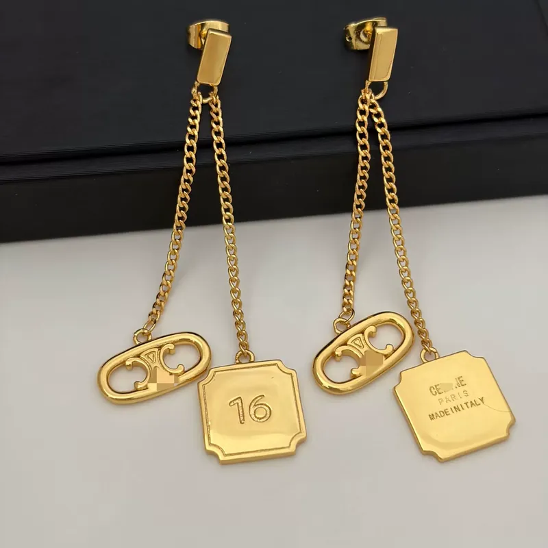 Oval Shield Tassel Earrings Long