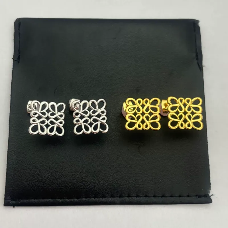 Geometric Hollow Stud Earrings Gold