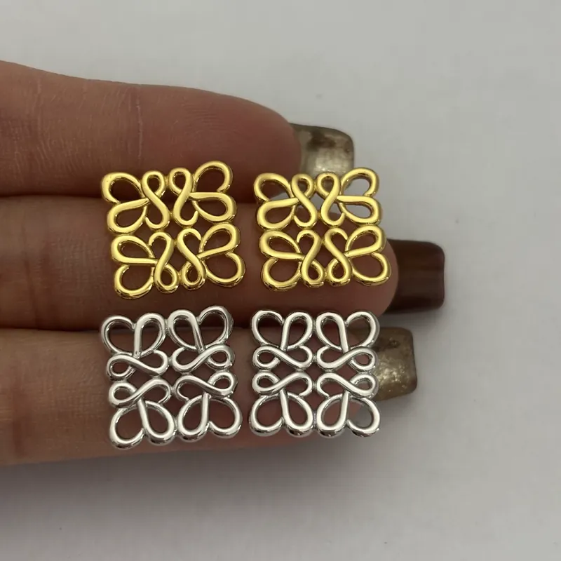Geometric Hollow Stud Earrings Gold