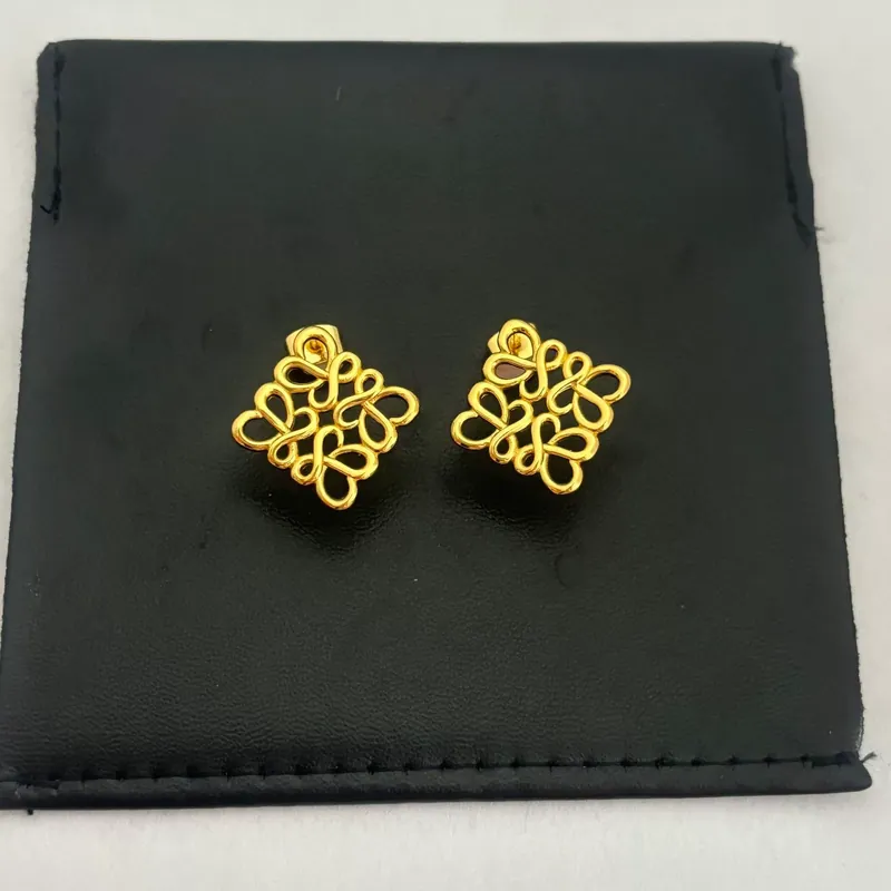 Geometric Hollow Stud Earrings Gold