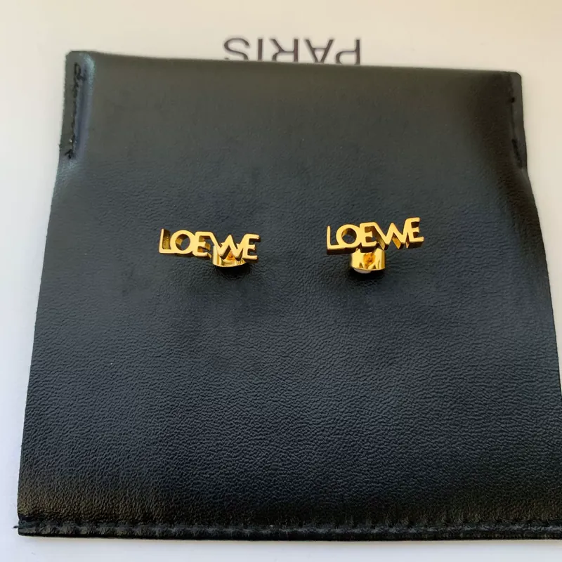 Geometric Cube Letter Stud Earrings