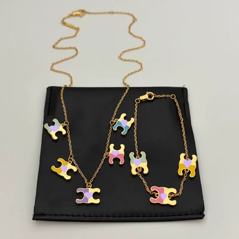 Enamel Macaron Arch Pendant Necklace