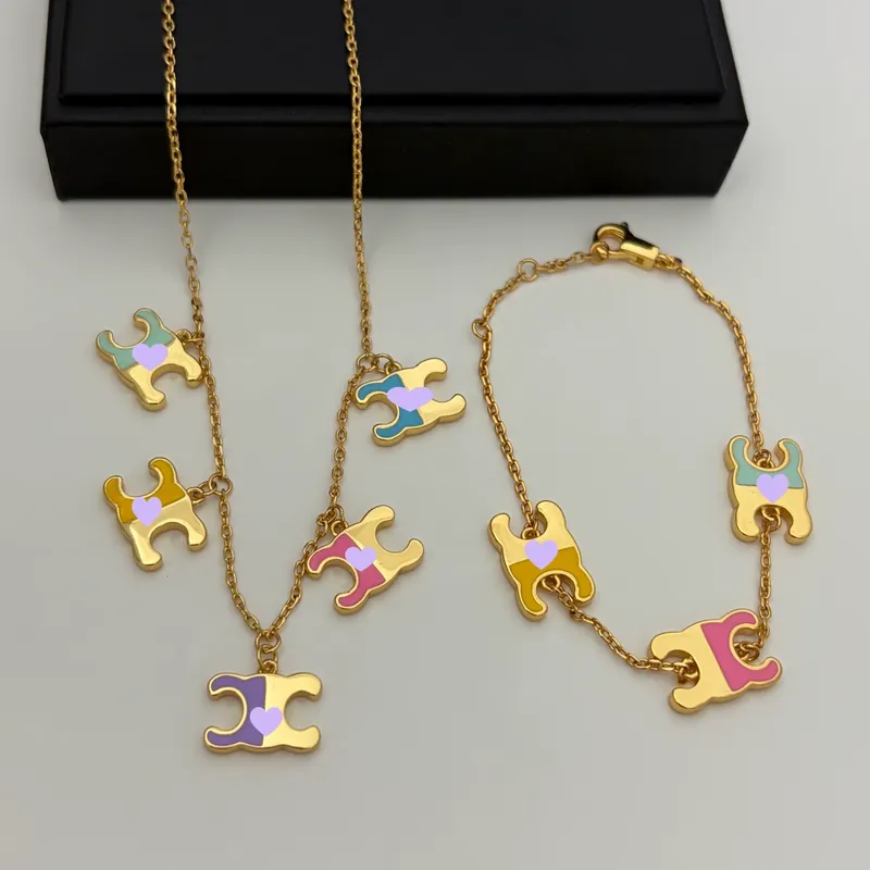 Enamel Macaron Arch Pendant Necklace