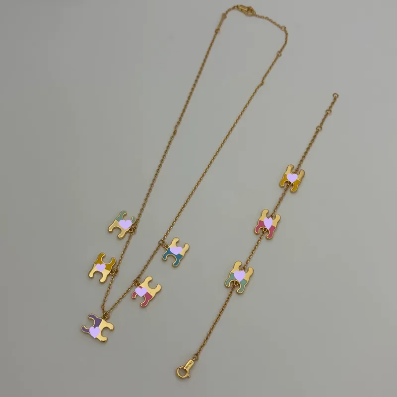 Enamel Macaron Arch Pendant Necklace