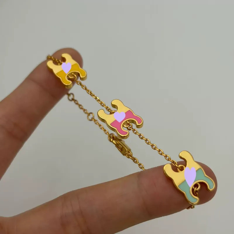 Enamel Macaron Arch Pendant Necklace