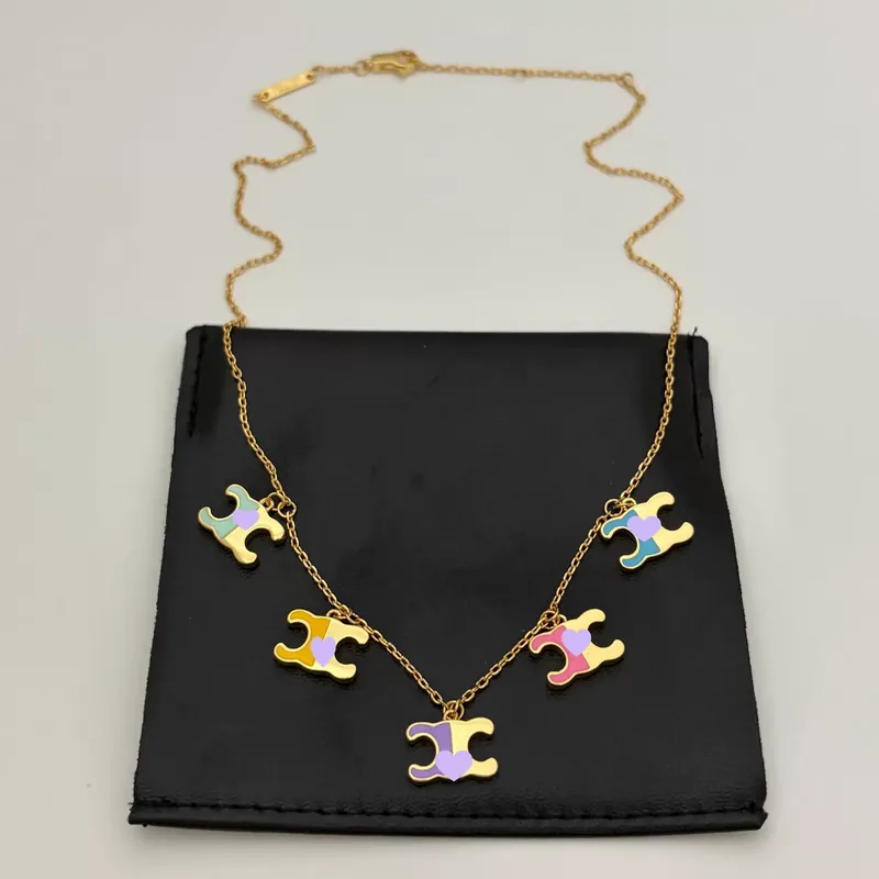 Enamel Macaron Arch Pendant Necklace