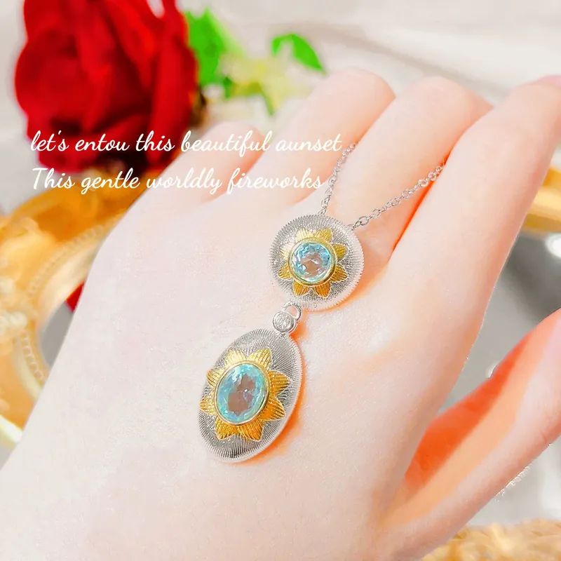 Vintage Italienischer Aquamarin Schmuck Set