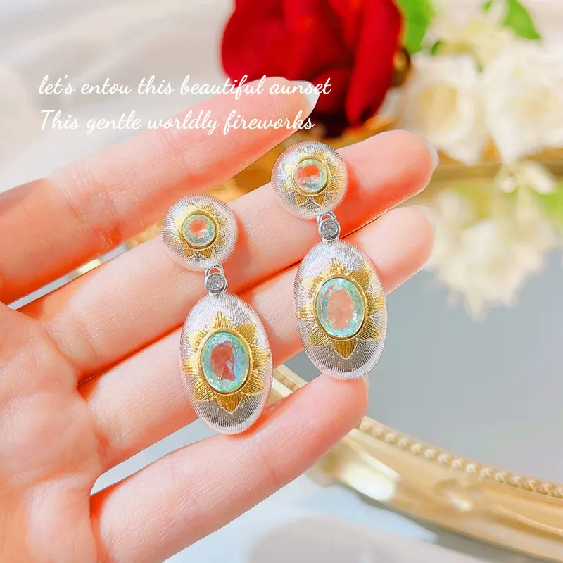 Vintage Italienischer Aquamarin Schmuck Set
