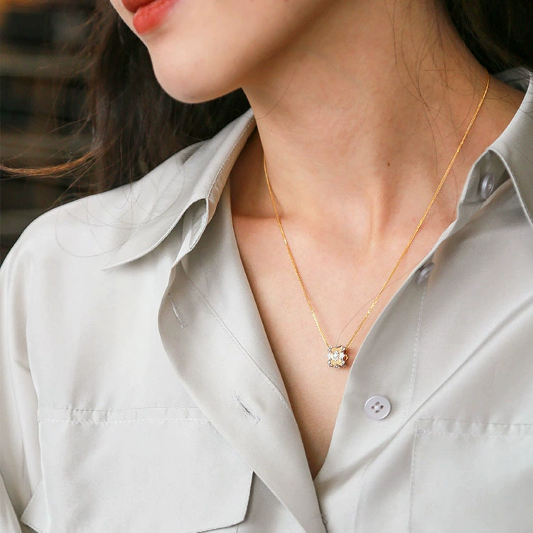 Italian Two-Tone Gold Pendant Floral Design